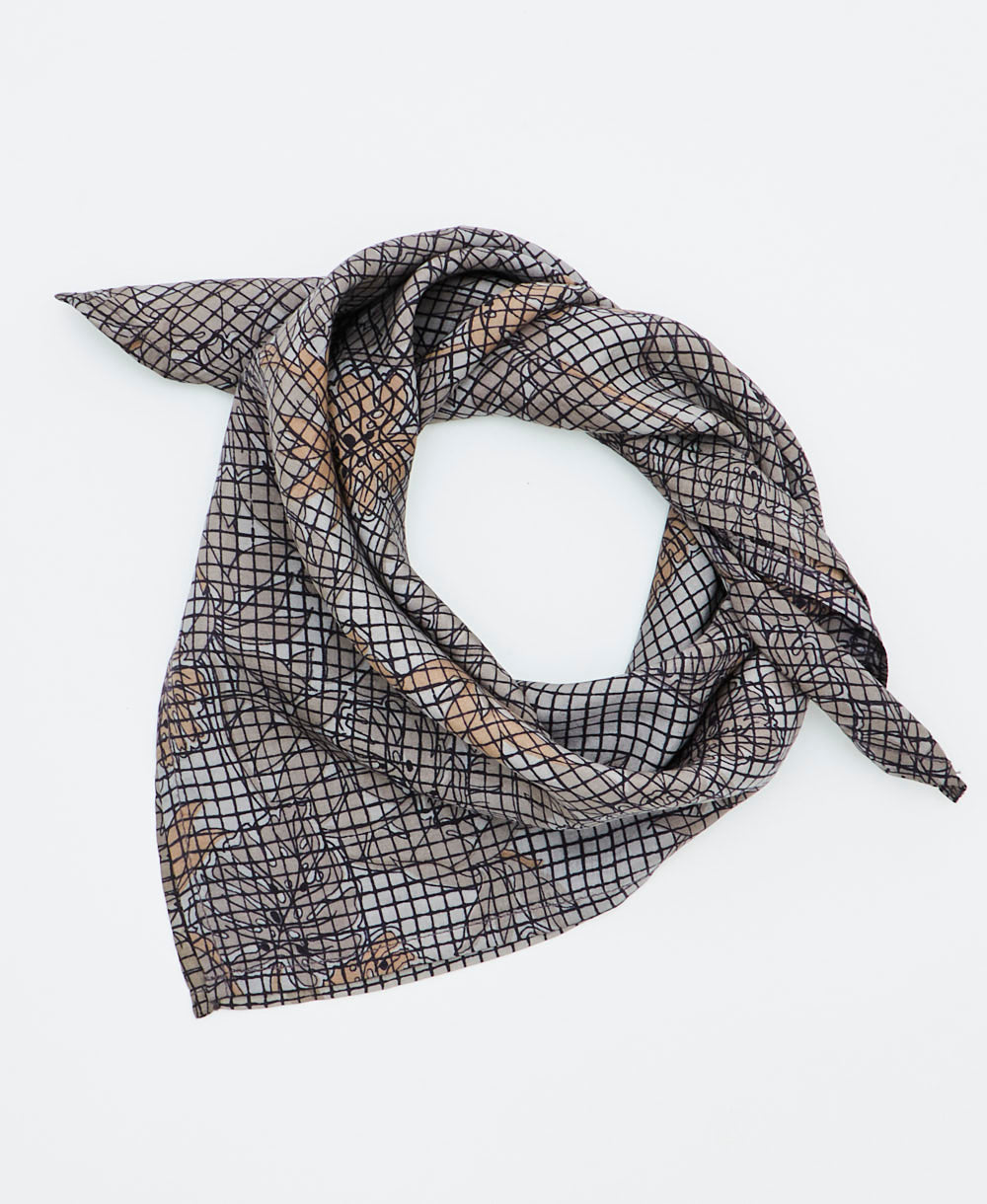 vintage silk scarf handmade from upcycled saris in India by women artisans