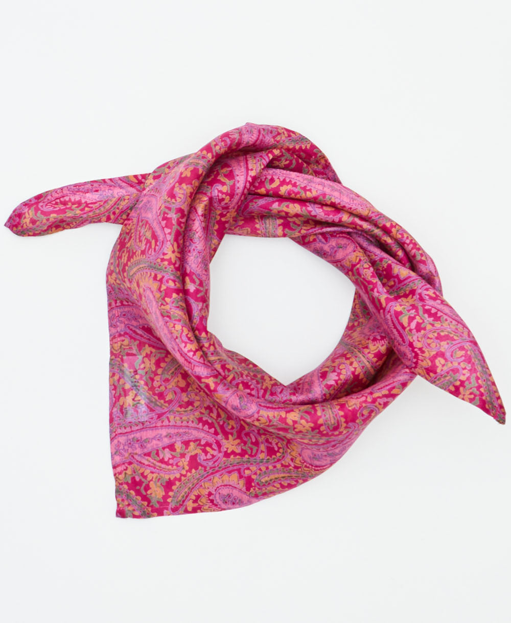 vintage silk scarf handmade from upcycled saris in India by women artisans