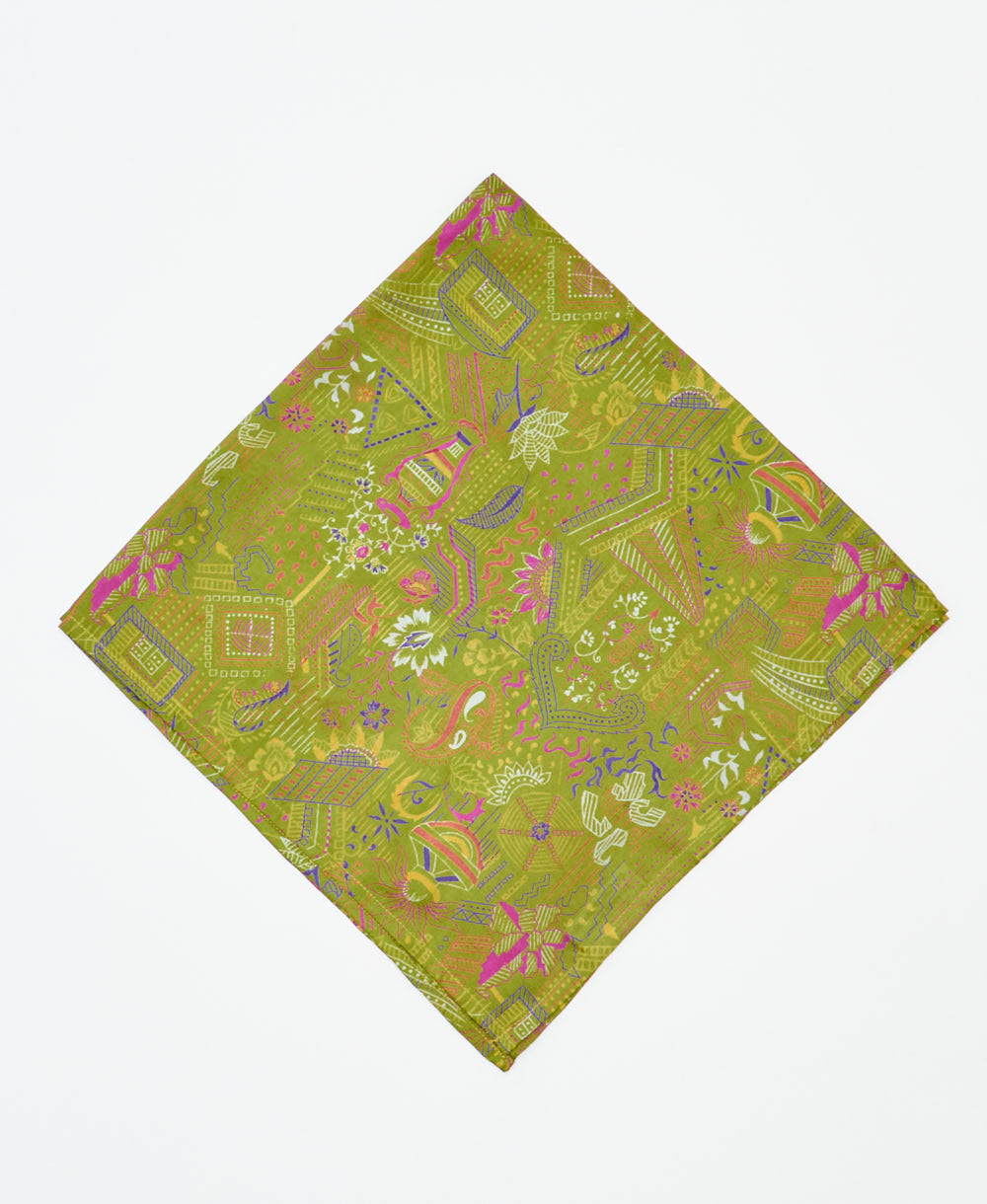 vintage silk bandana created using sustainably sourced saris