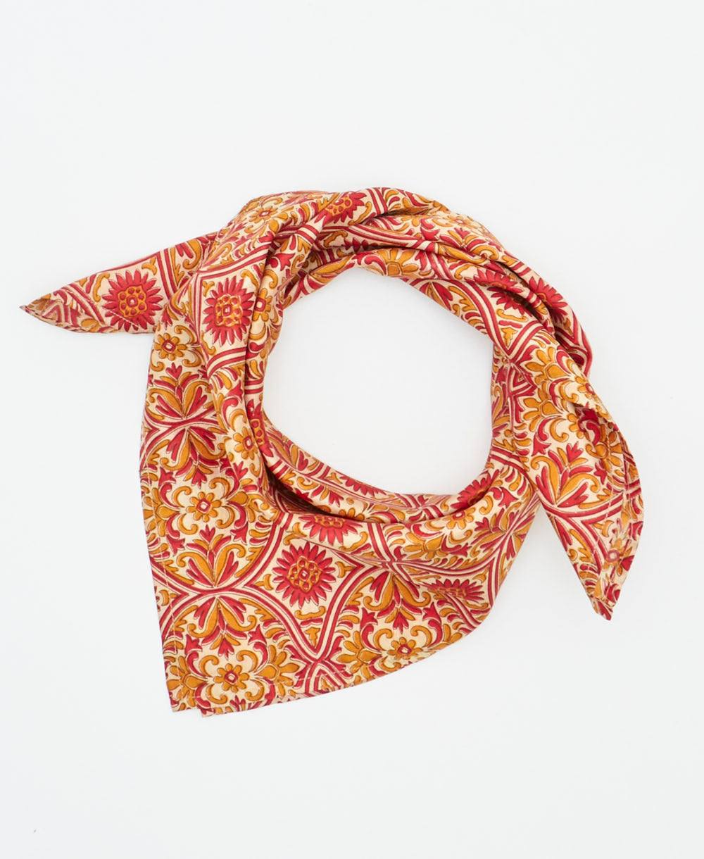 vintage silk scarf handmade from upcycled saris in India by women artisans