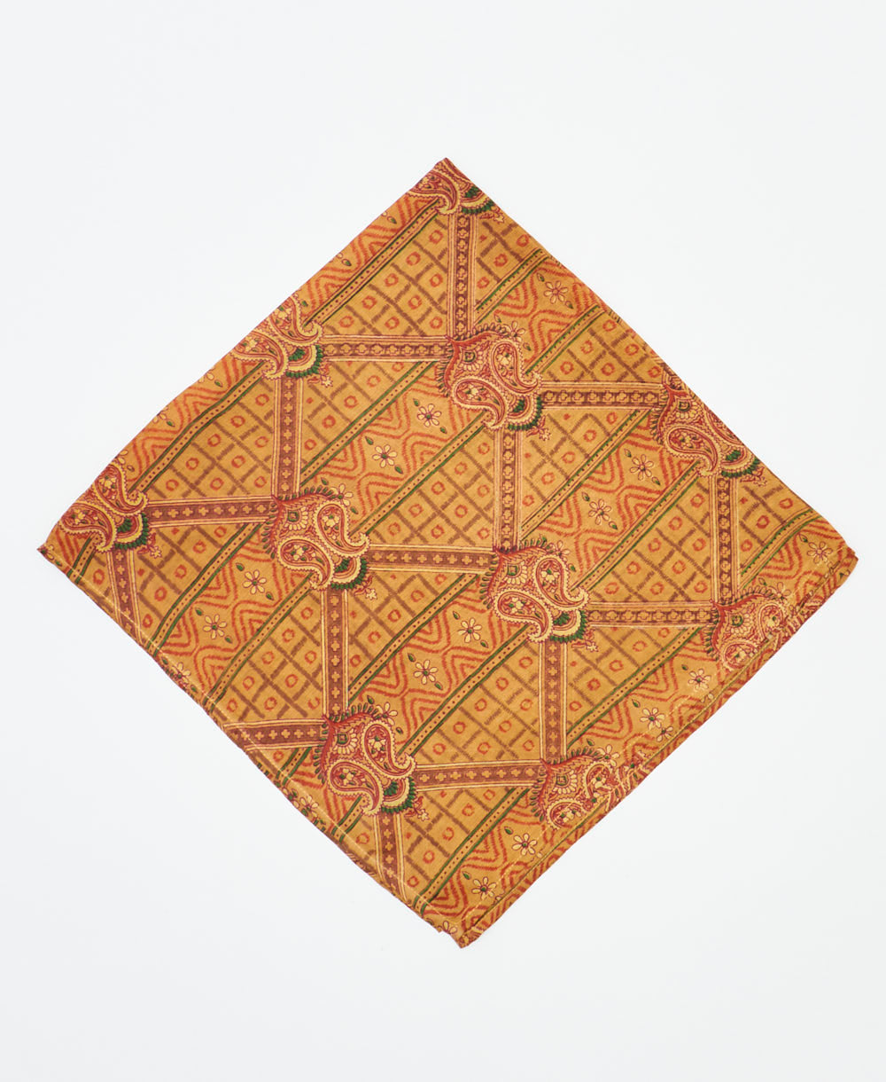 vintage silk bandana created using sustainably sourced saris