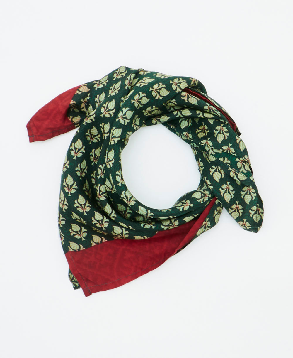 vintage silk scarf handmade from upcycled saris in India by women artisans