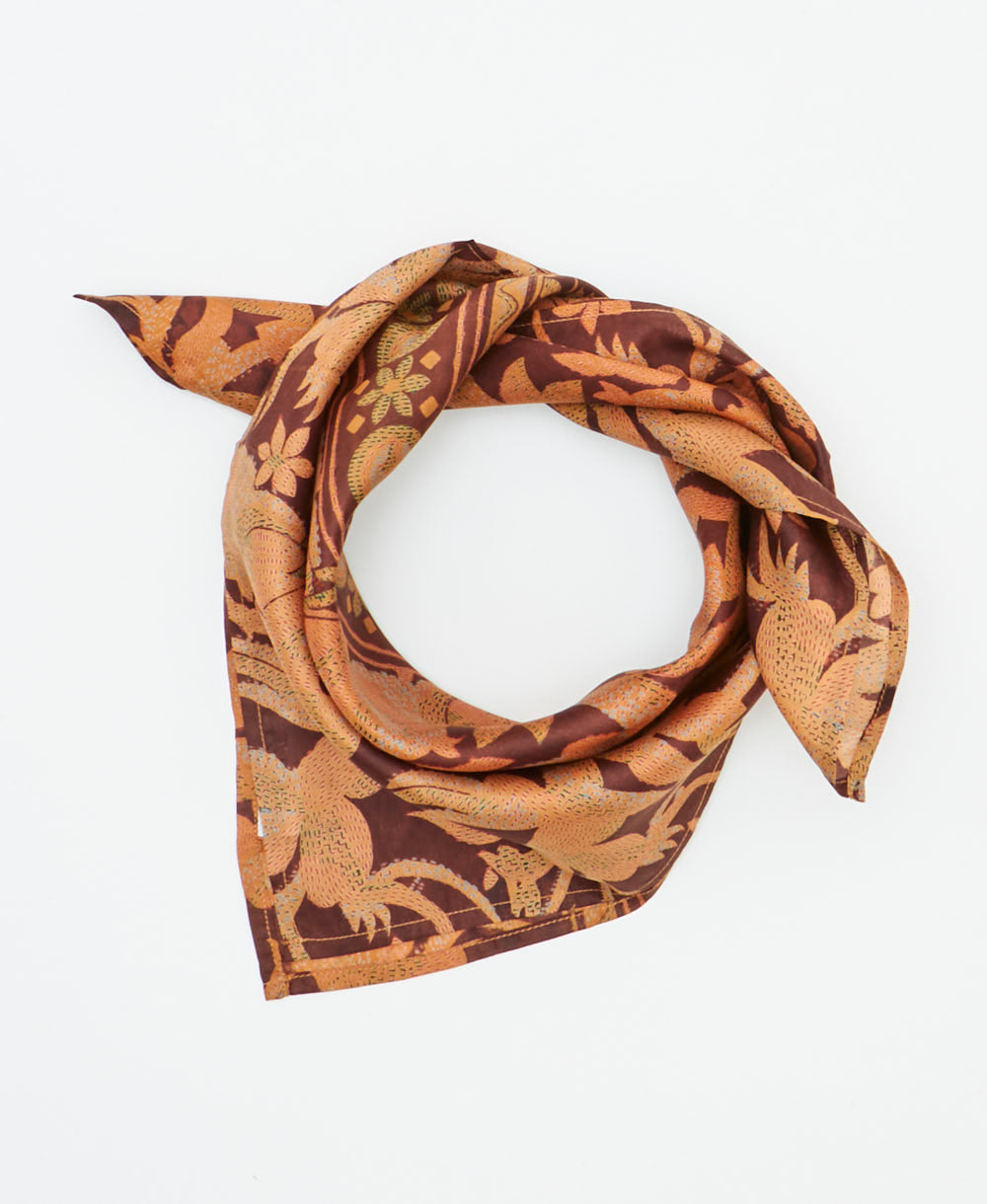 vintage silk scarf handmade from upcycled saris in India by women artisans