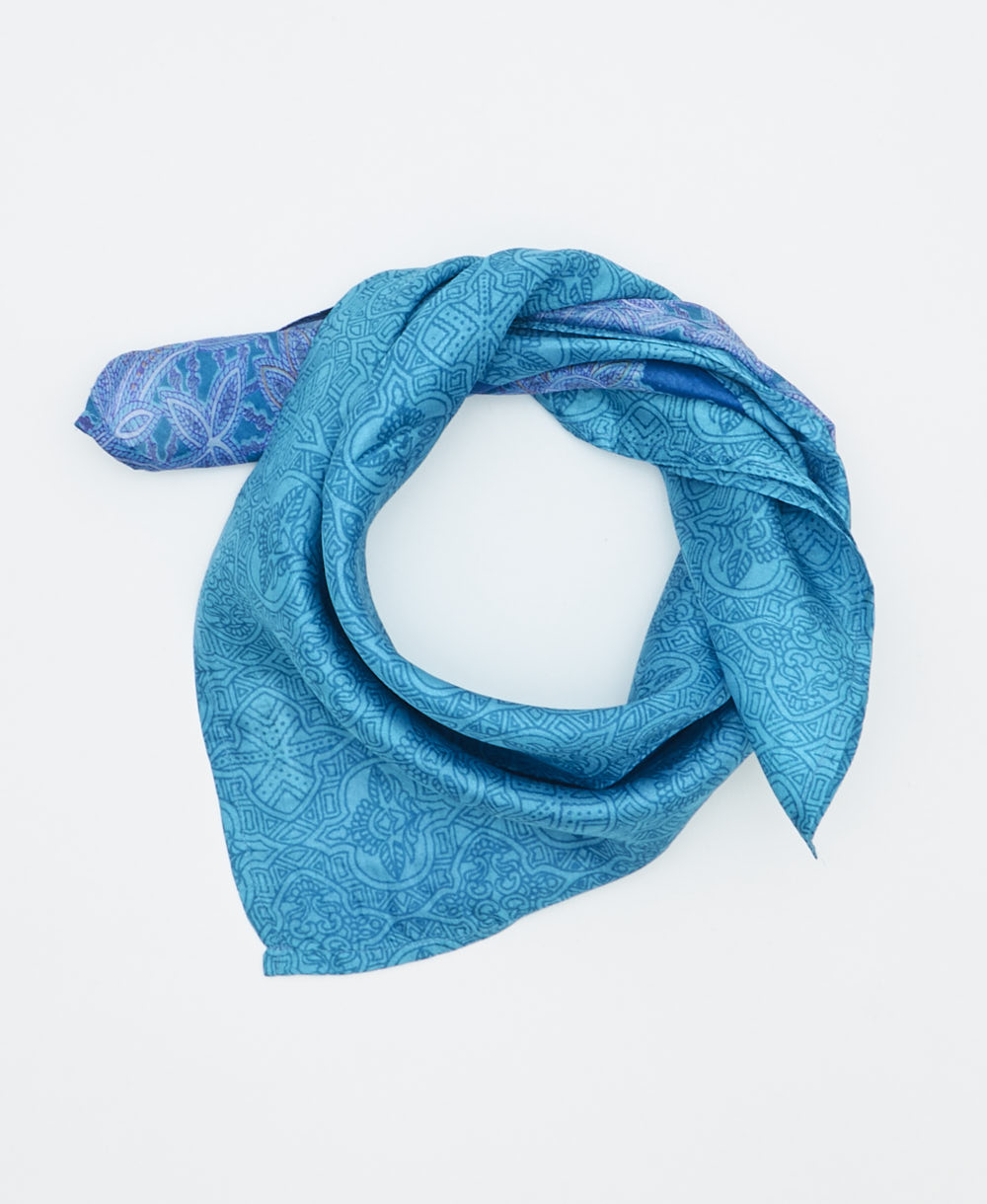 vintage silk scarf handmade from upcycled saris in India by women artisans