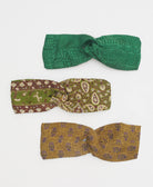 green and yellow silk twist headbands
