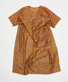 one-of-a-kind orange paisley silk kaftan dress made using vintage silk saris