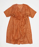 one-of-a-kind orange floral silk kaftan dress made using vintage silk saris