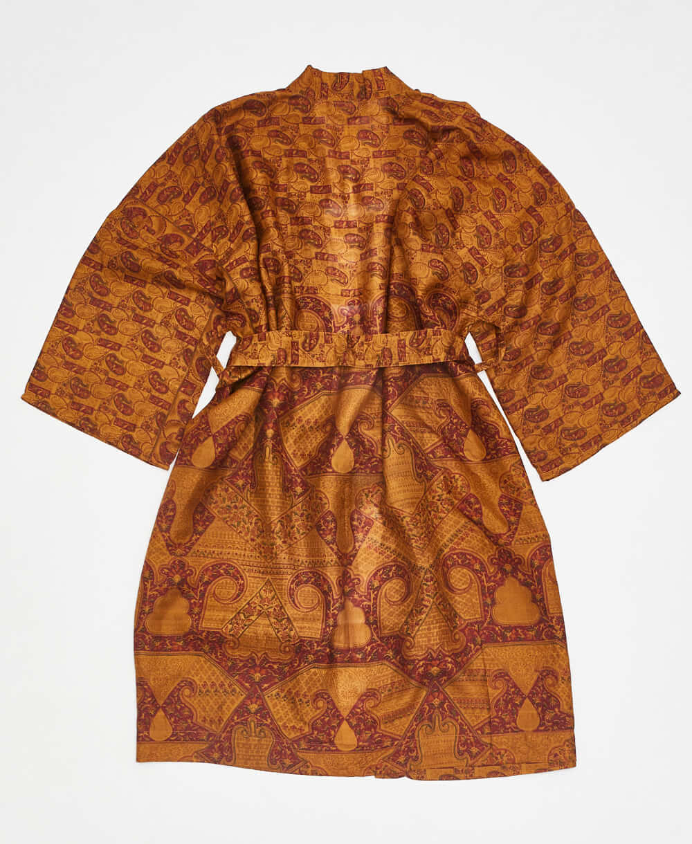 Artisan-made one-of-a-kind paisley vintage silk robe