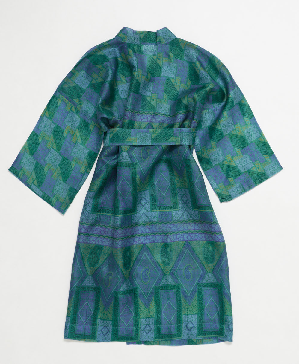 Artisan-made one-of-a-kind vintage silk robe