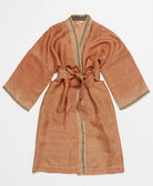 silk robe ethically made using upcycled
vintage silk saris