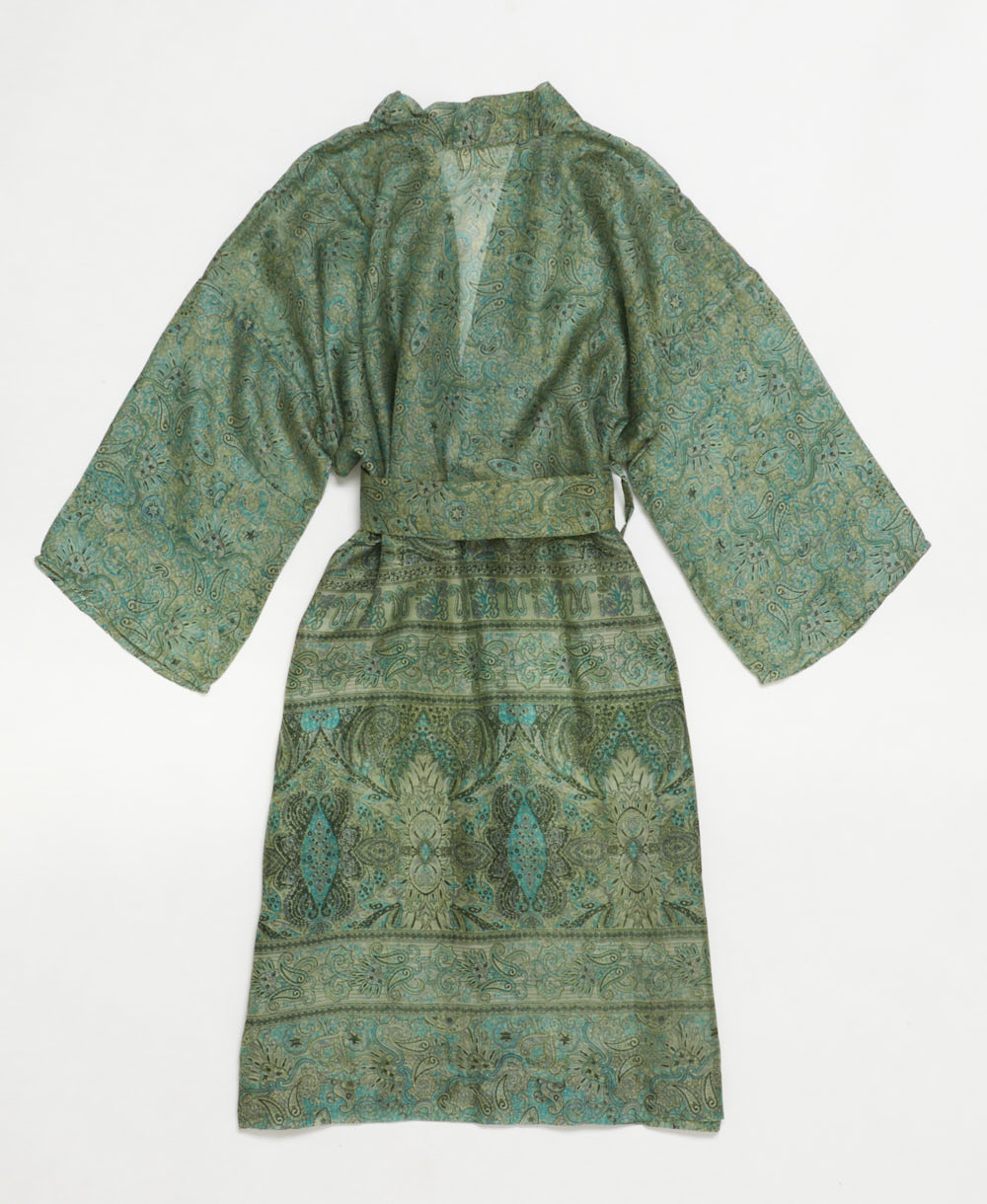 Artisan-made one-of-a-kind vintage silk robe