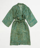 silk robe ethically made using upcycled
vintage silk saris