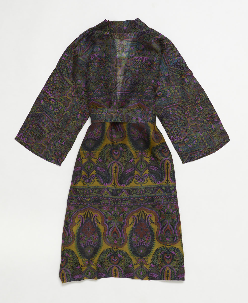 Artisan-made one-of-a-kind vintage silk robe