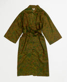 silk robe ethically made using upcycled
vintage silk saris