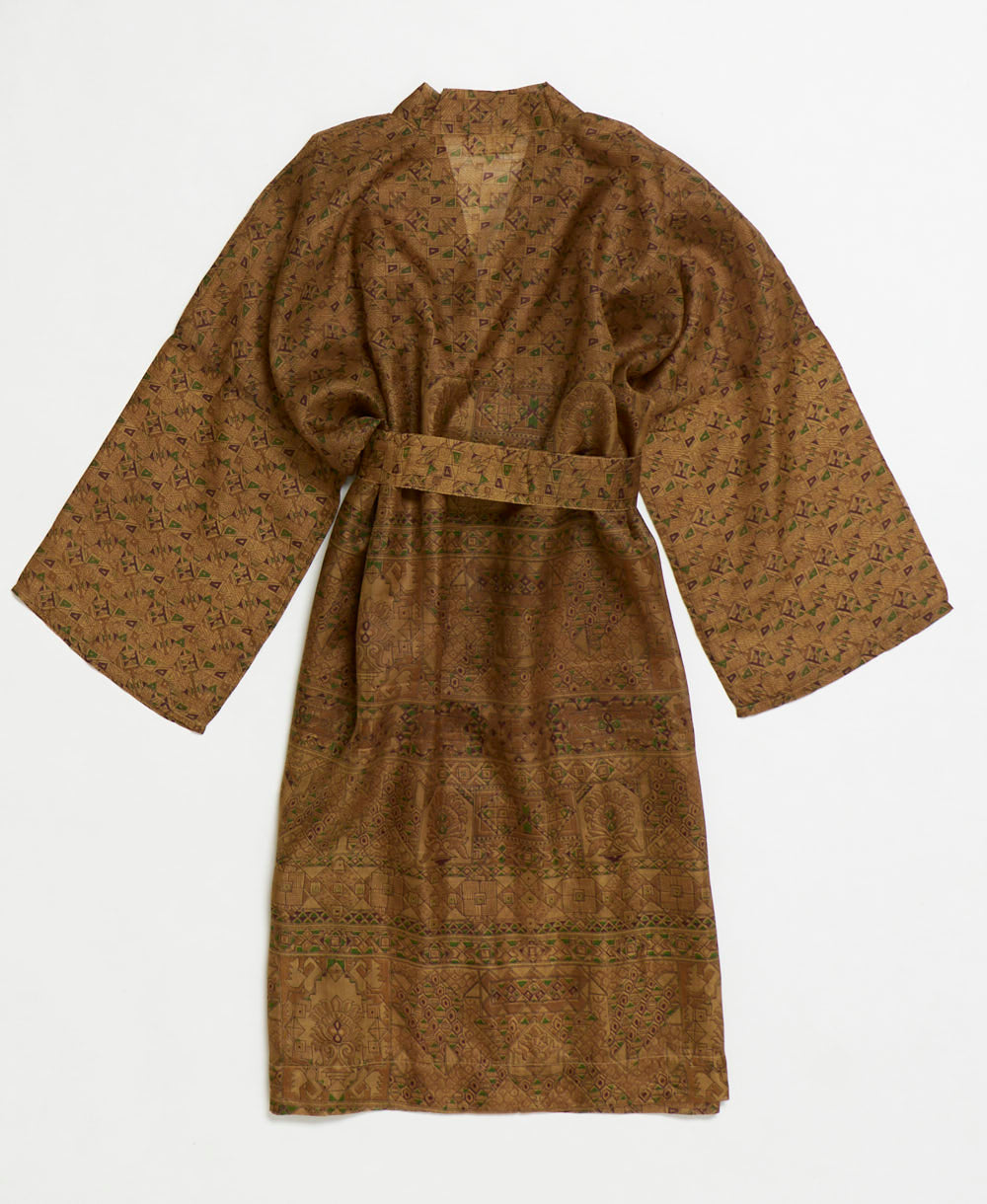 Artisan-made one-of-a-kind vintage silk robe