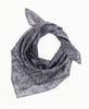 grey vintage silk square scarf featuring flowers created using sustainably sourced saris