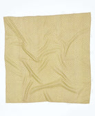 Pale yellow geometric vintage silk square scarf handmade by women artisans using upcycled saris