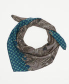 vintage silk square scarf featuring contrasting floral dot print created using sustainably sourced saris