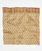 burgundy and cream paisley floral  vintage silk square scarf handmade by women artisans using upcycled saris