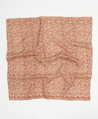 red silk square scarf with yellow and white flowers handmade in India from vintage silk saris
