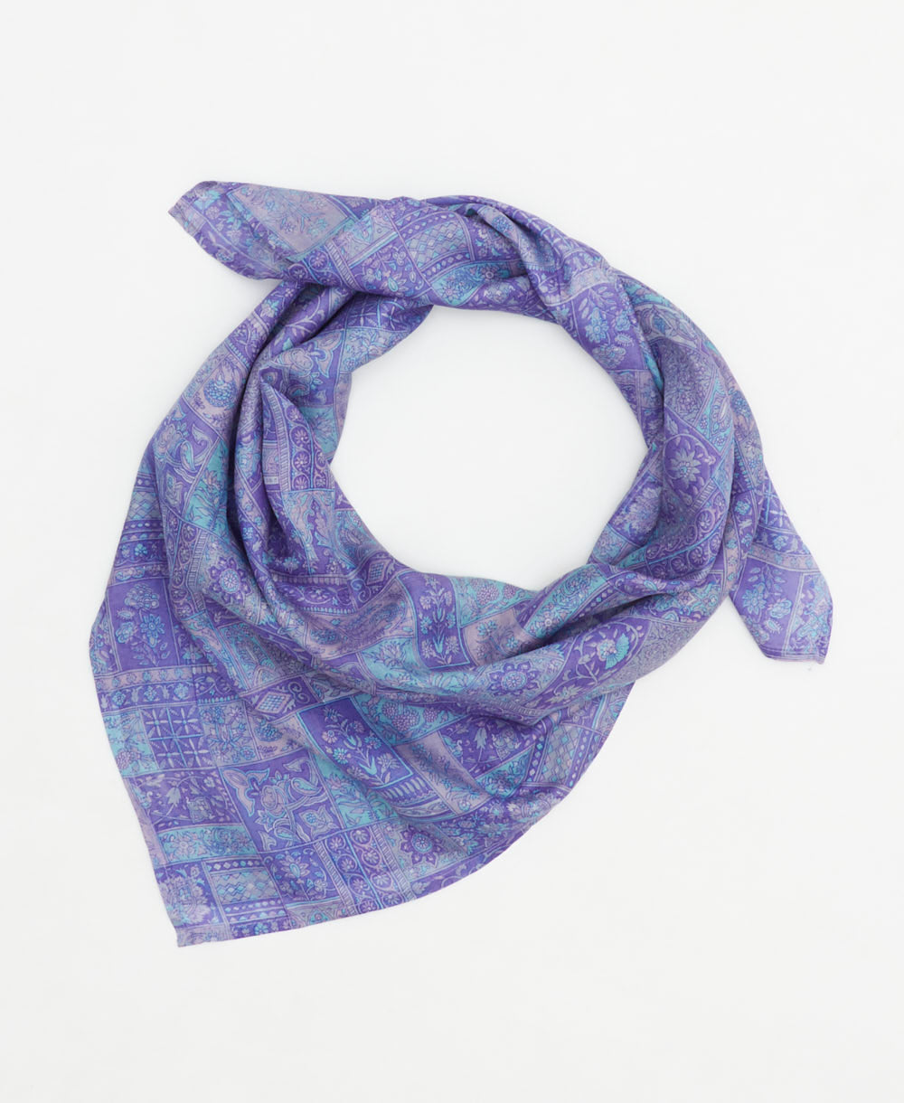 vintage silk square scarf created using sustainably sourced saris