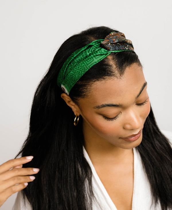 vintage silk headband made from upcycled silk saris by Anchal