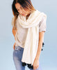 Modern hand-stitched organic cotton scarf 