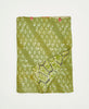 Handmade using repurposed vintage cotton saris, this small throw quilt features blue traditional kantha hand stitching 