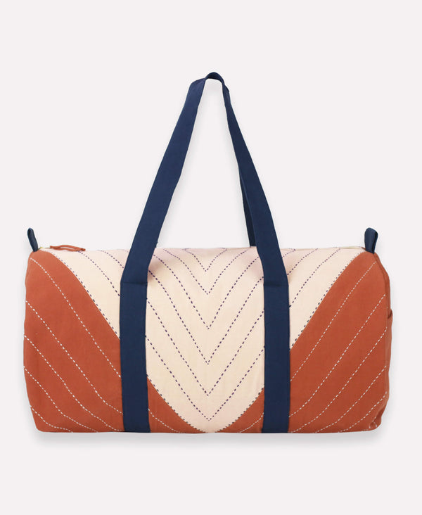 Triangle Weekender Travel Bag- Rust | Anchal Project
