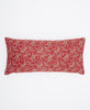 Red and brown paisley vintage cotton lumbar pillow 