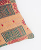 Aristand made pillow featuring blue traditional kantha hand stitching  