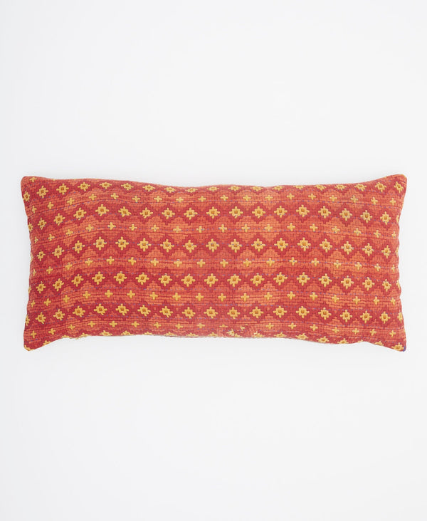 Red and yellow sustainable artisan made throw pillow  