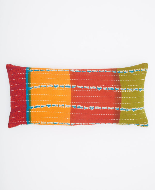 sustainable lumar pillow created using upcycled vintage saris 