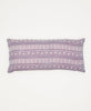 white and purple floral striped sustainable lumbar pillow 