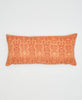 eco-friendly orange cotton lumbar pillow