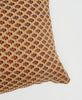fair trade lumbar pillow handmade by women artisans using layers of recycled vintage cotton saris and kantha stitching 