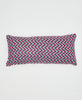 purple and teal chevron cotton lumbar pillow