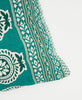 fair trade teal paisley throw pillow handmade by women artisans using recycled vitnage cotton saris sustainably sourced in India
