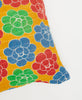 bright floral fair trade throw pillow handmade by women artisans using recycled vintage cotton saris sourced in India
