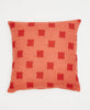 pale orange and red geometric sustainable throw pillow