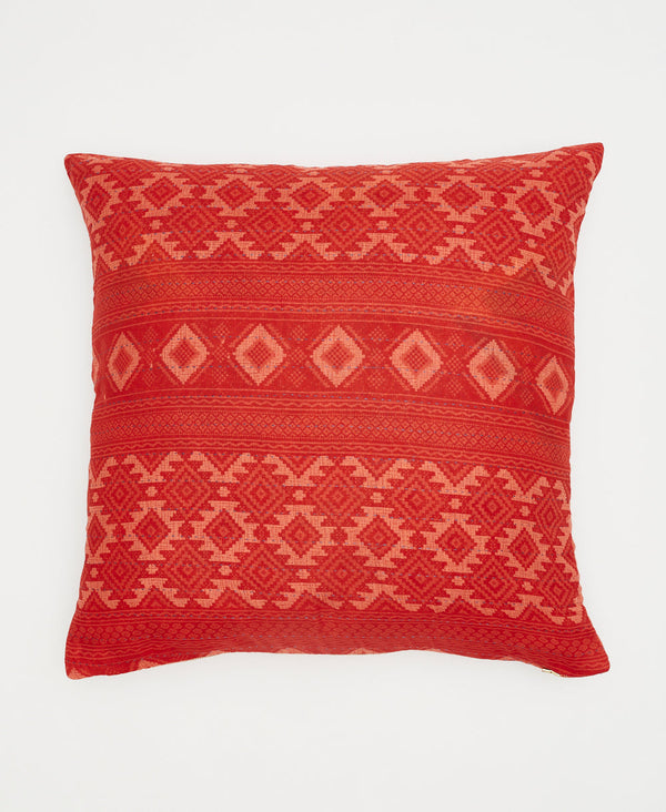 red and orange geometric cotton throw pillow