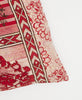 white and red floral fair trade throw pillow handmade by women artisans using recycled vintage cotton saris