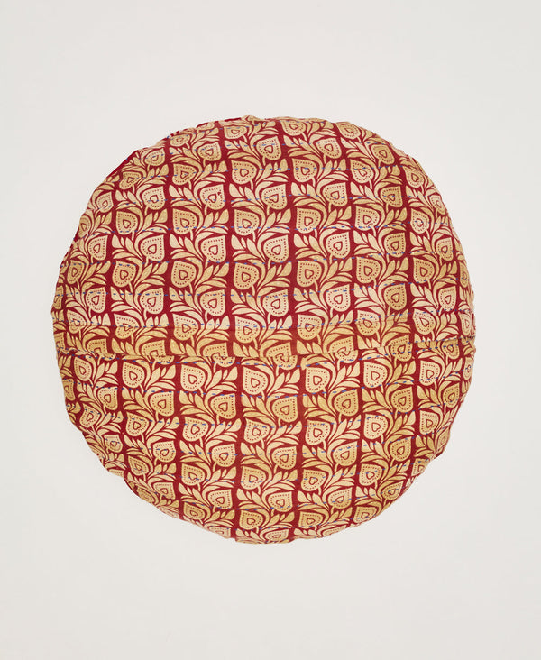 Sustainably made round vintage cotton throw pillow 