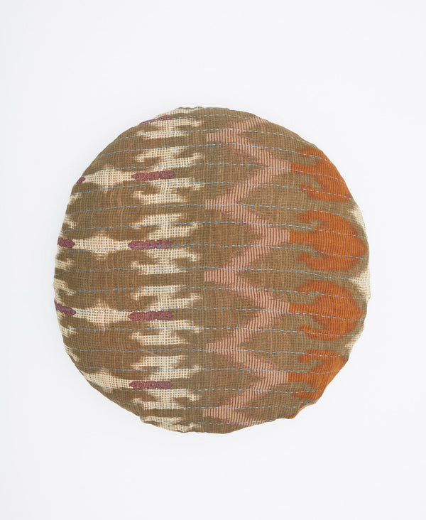 Round Kantha Throw Pillow - No. 230515