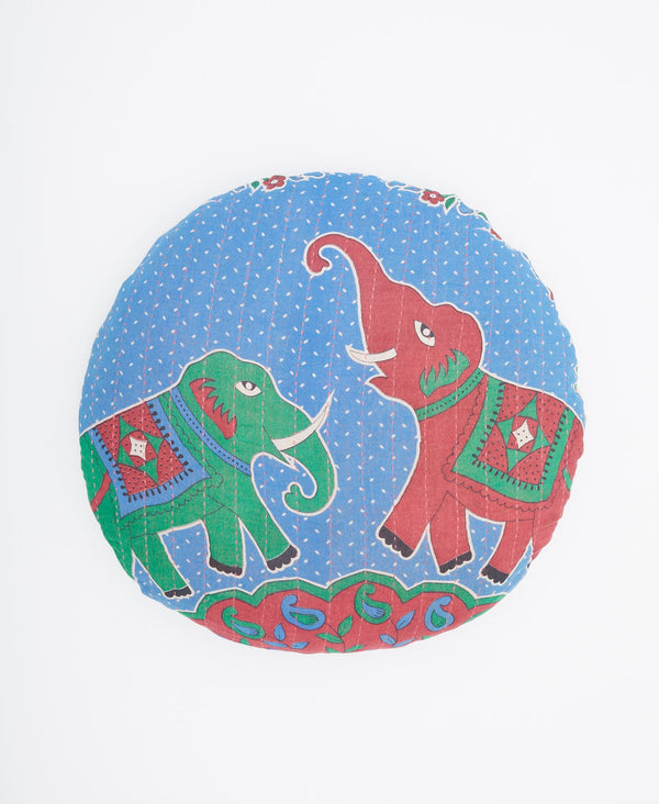 Round Kantha Throw Pillow - No. 230518