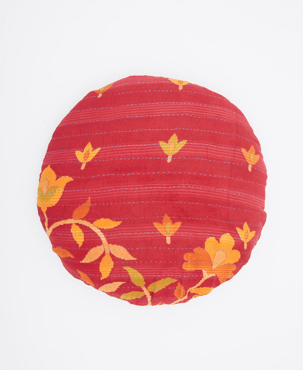 Round Kantha Throw Pillow - No. 230534