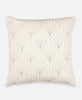 Anchal Project modern ivory throw pillow with hand-stitched art deco pattern