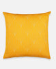 Anchal Project mustard yellow modern throw pillow with art deco inspired geometric embroidery