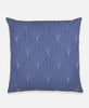 Anchal organic cotton throw pillow in slate blue with geometric art deco stitching