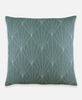 sage organic cotton throw pillow with hand-embroidery from an anchal artisan